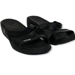 CROCS Black Strappy Mule Sandals